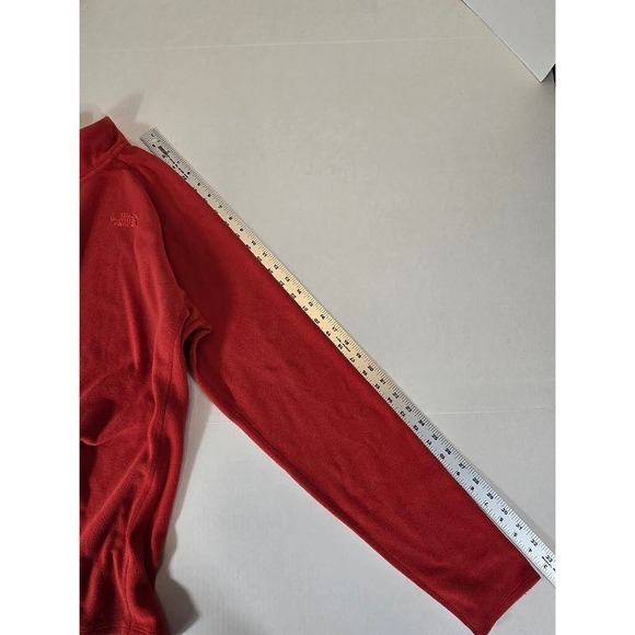 The North Face Mens L Pullover Fleece Quarter Zip Jacket Red - Picture 7 of 10